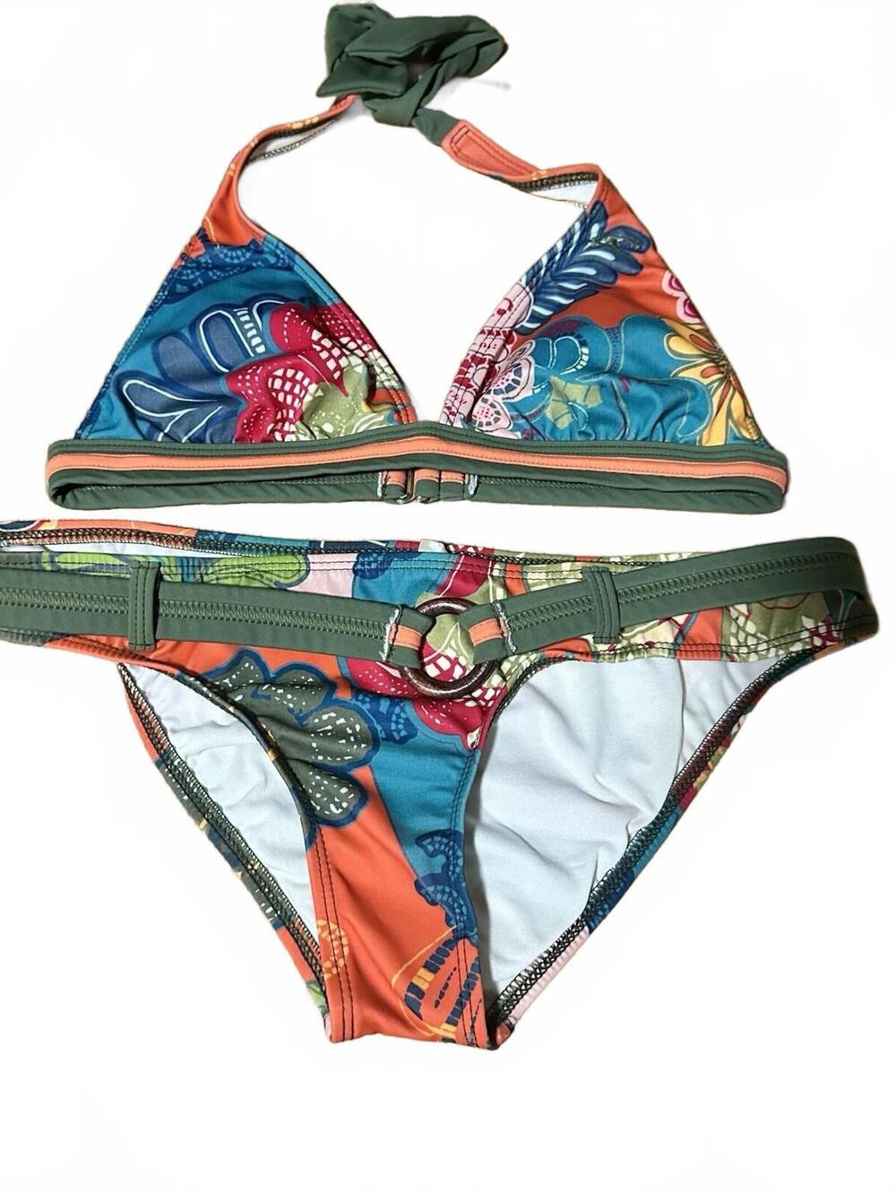 90’s Y2K coconut Surf Girl Vintage O’Neil Halter 2 Piece Bikini Tropical Sz M